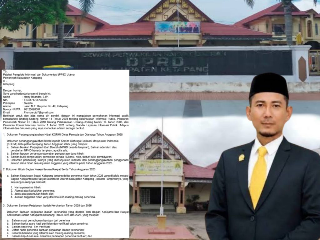 11 September 2026 — Langkah Hukum: Herry Iskandar Minta Semua Dokumen Anggaran Pemkab Ketapang, Hingga POKIR, Ketua DPRD